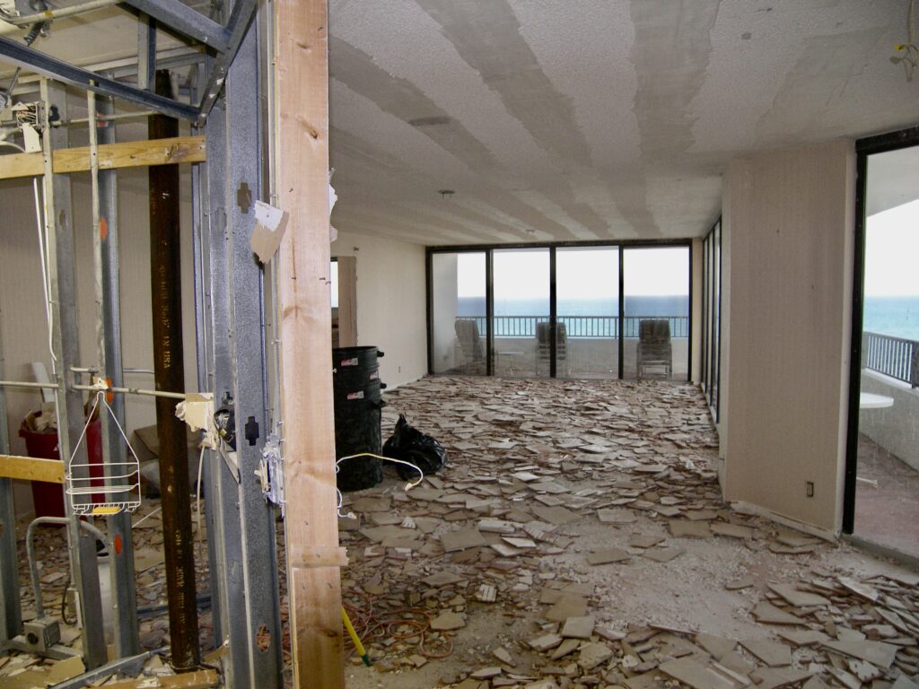 A demolished interior ready for rennovation