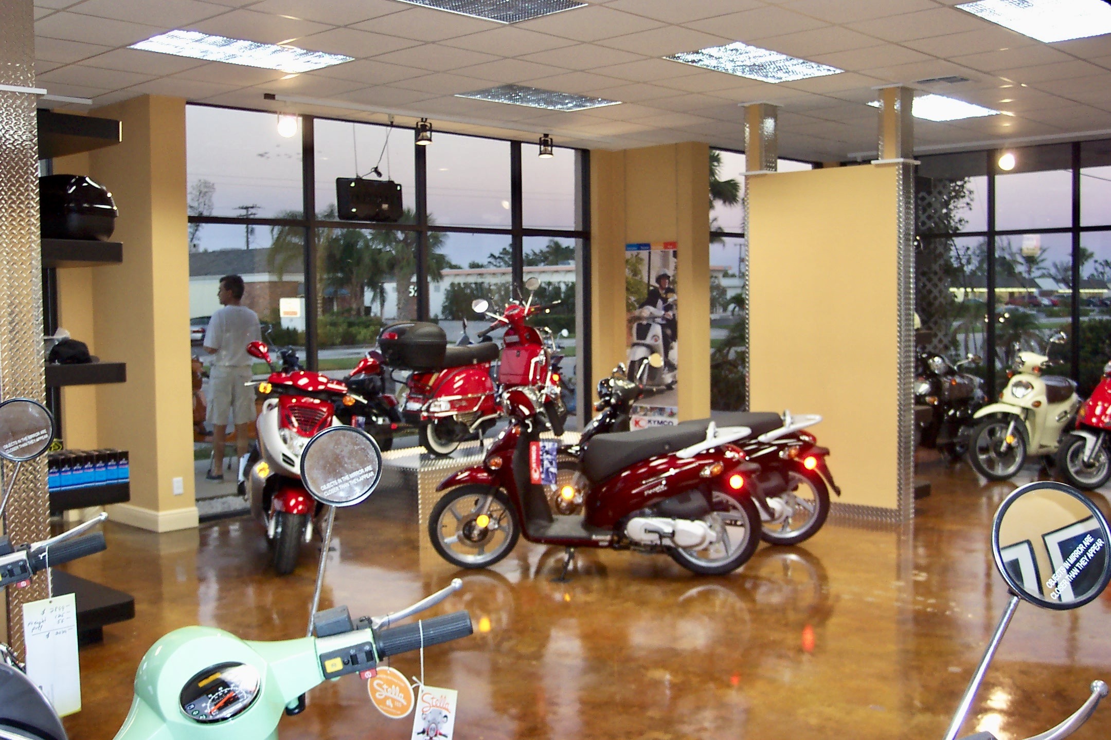 Overall view inside of the scooter shop
