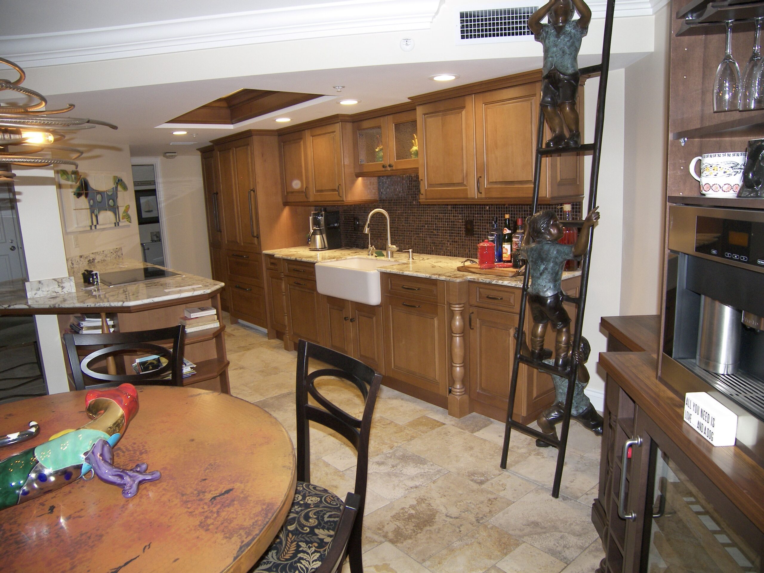 A luxury kitchen and dining area